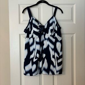 Avenue Tankini Swim Top Tie Dye Navy & White Size 18W